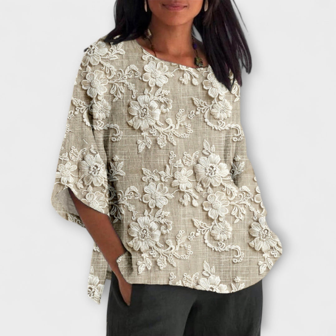 Hazel - Vintage Print Top