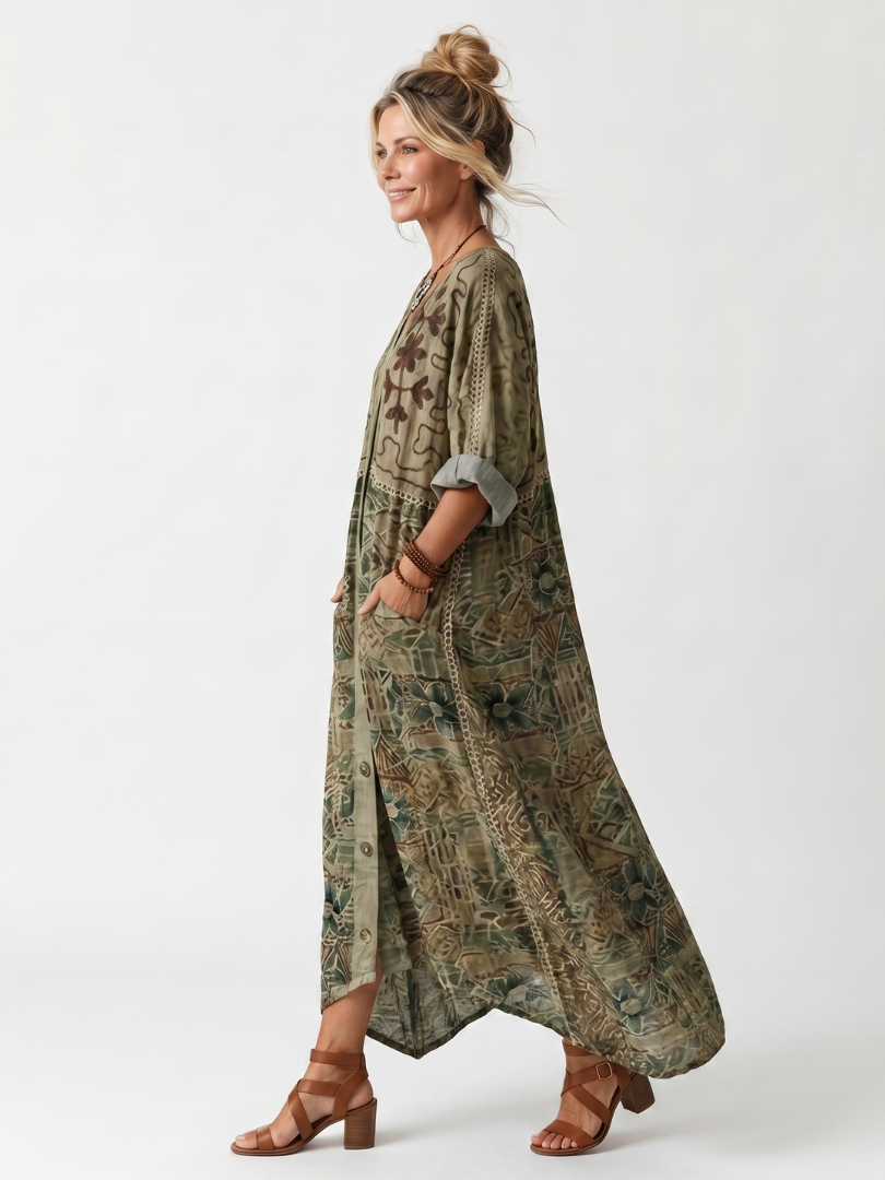 Aino - Napitettava Oversize-mekko Taskuilla