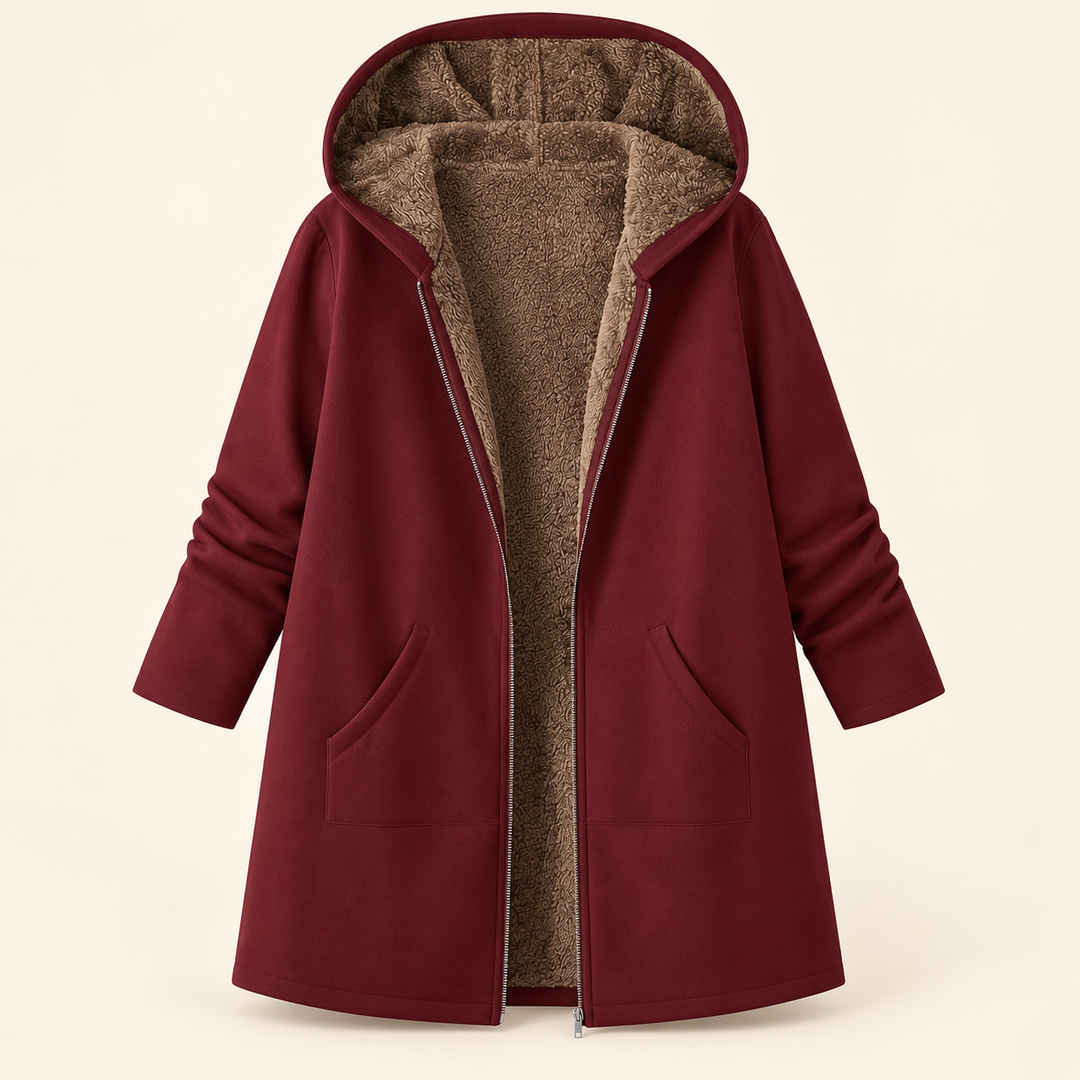 Marthe™ | Sherpa-vuorattu huppumanteli
