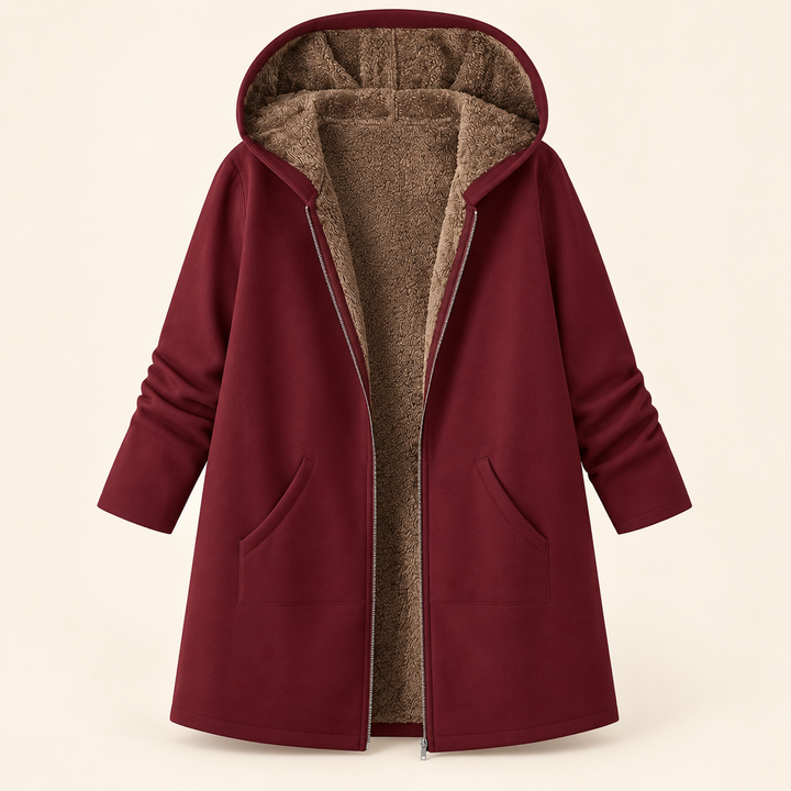 Marthe™ | Sherpa-vuorattu huppumanteli