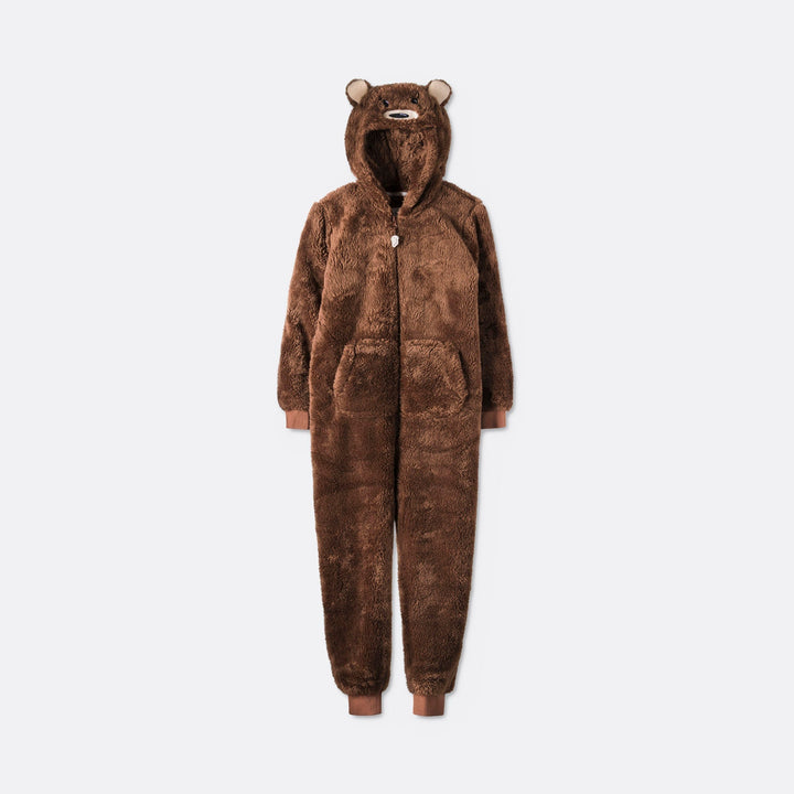 Ruskea nalle-onesie lapsille