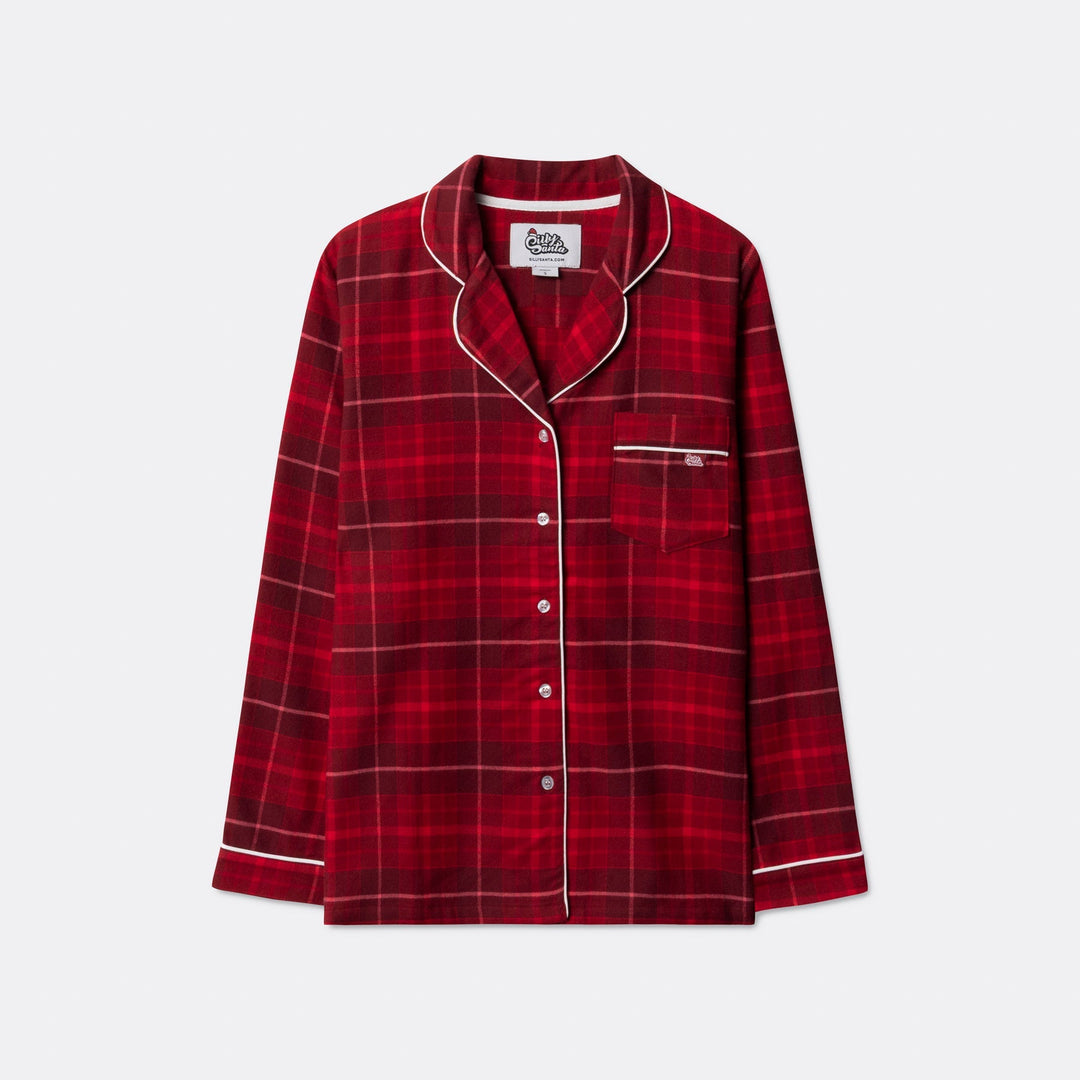 Punainen flanellinen joulupyjama lapsille