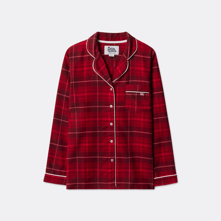 Punainen flanellinen joulupyjama lapsille