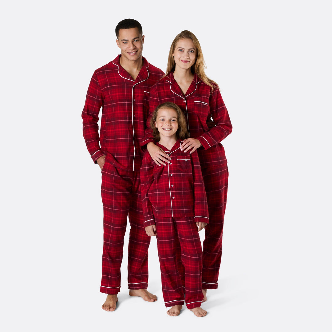 Punainen flanellinen joulupyjama miehille