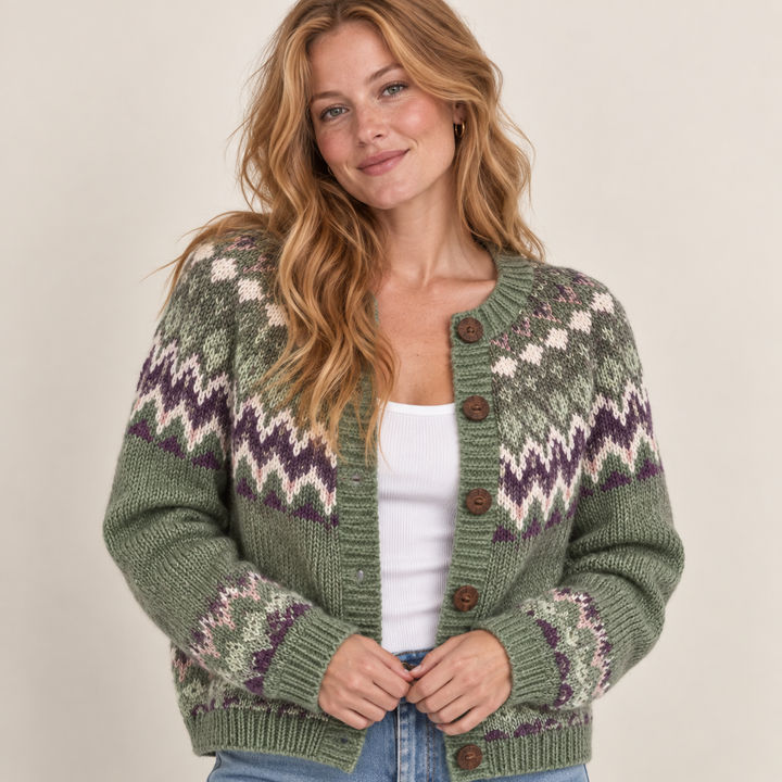 Liisa | Fair Isle -kuvioitu neuletakki