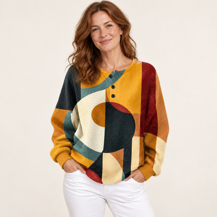 Océane – geometrisen kuvioitu collegepusero
