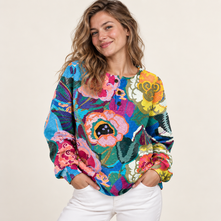 Chloé – suurikukkainen collegepusero