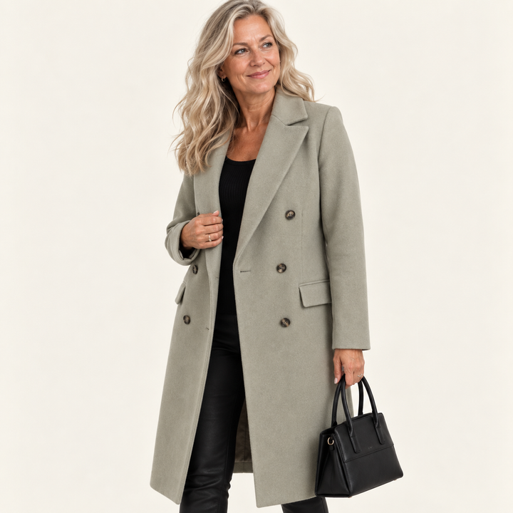 Jutta - Elegantti villakangastakki vyöllä