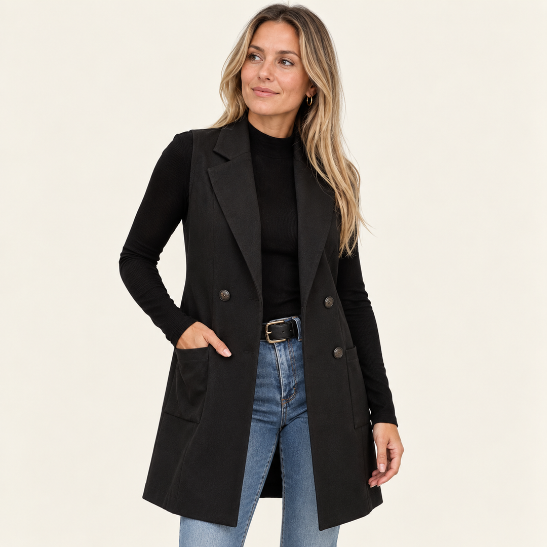 Ronja - Elegantti pitkä neuleliivi