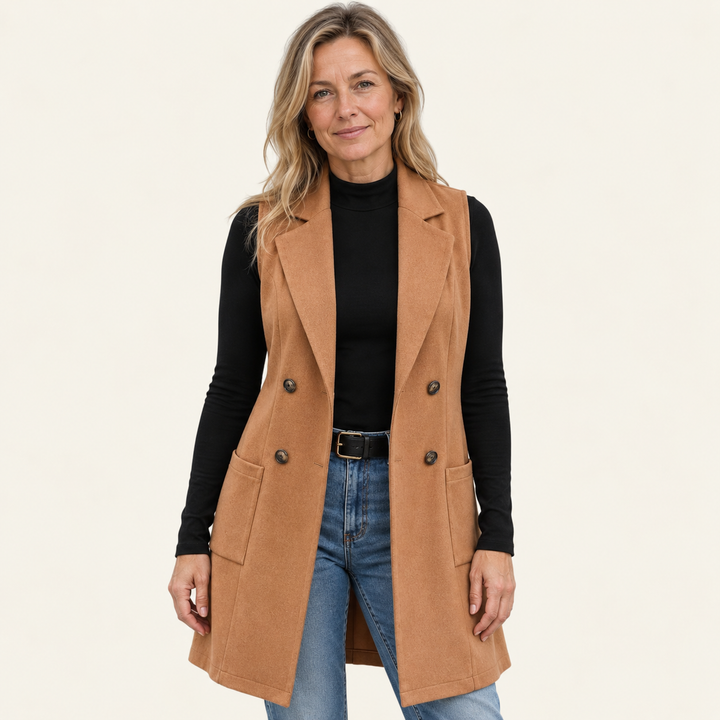 Ronja - Elegantti pitkä neuleliivi