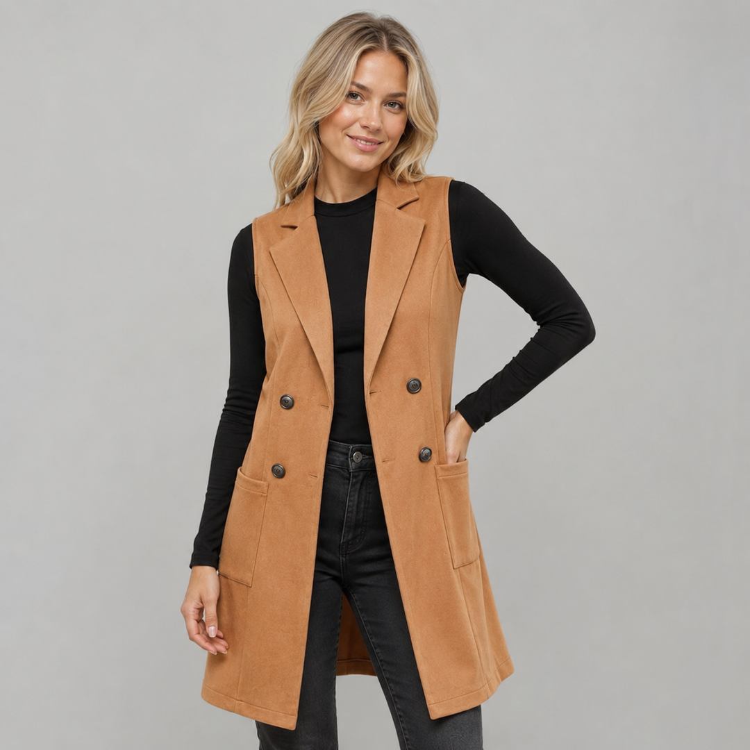 Ronja - Elegantti pitkä neuleliivi