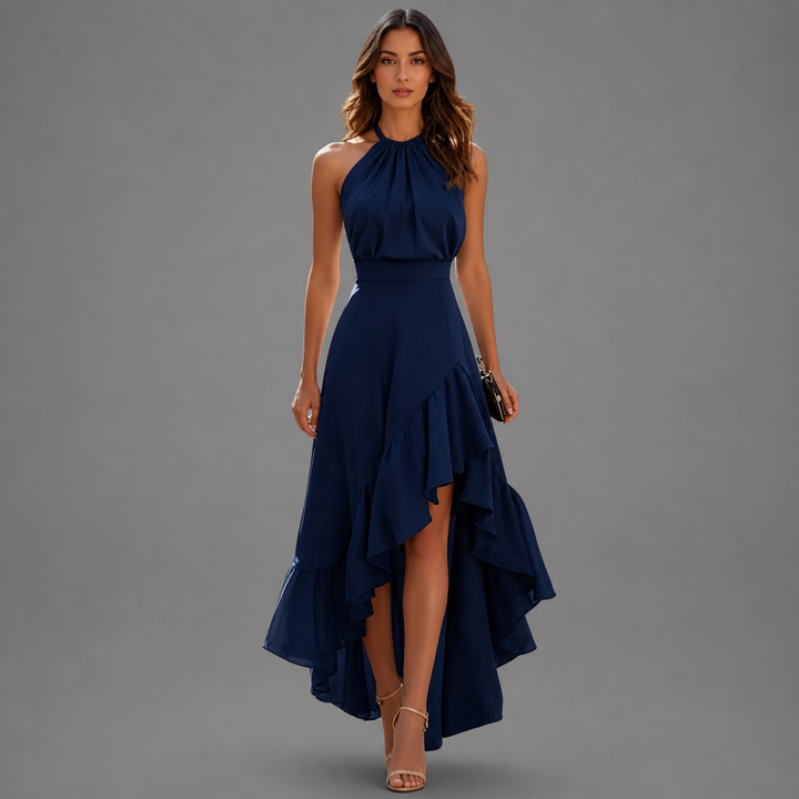 Elina - Halter-mekko Röyhelöillä