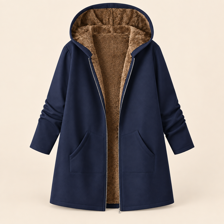 Marthe™ | Sherpa-vuorattu huppumanteli