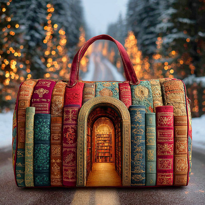 Hidden Library -tikattu duffelilaukku