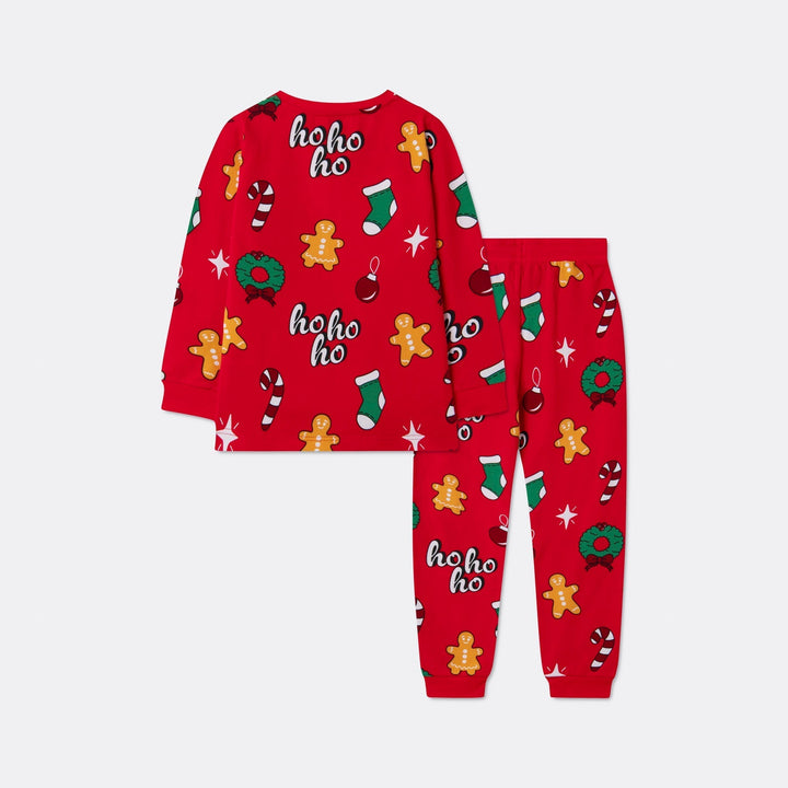 Punainen hohoho-joulupyjama lapsille