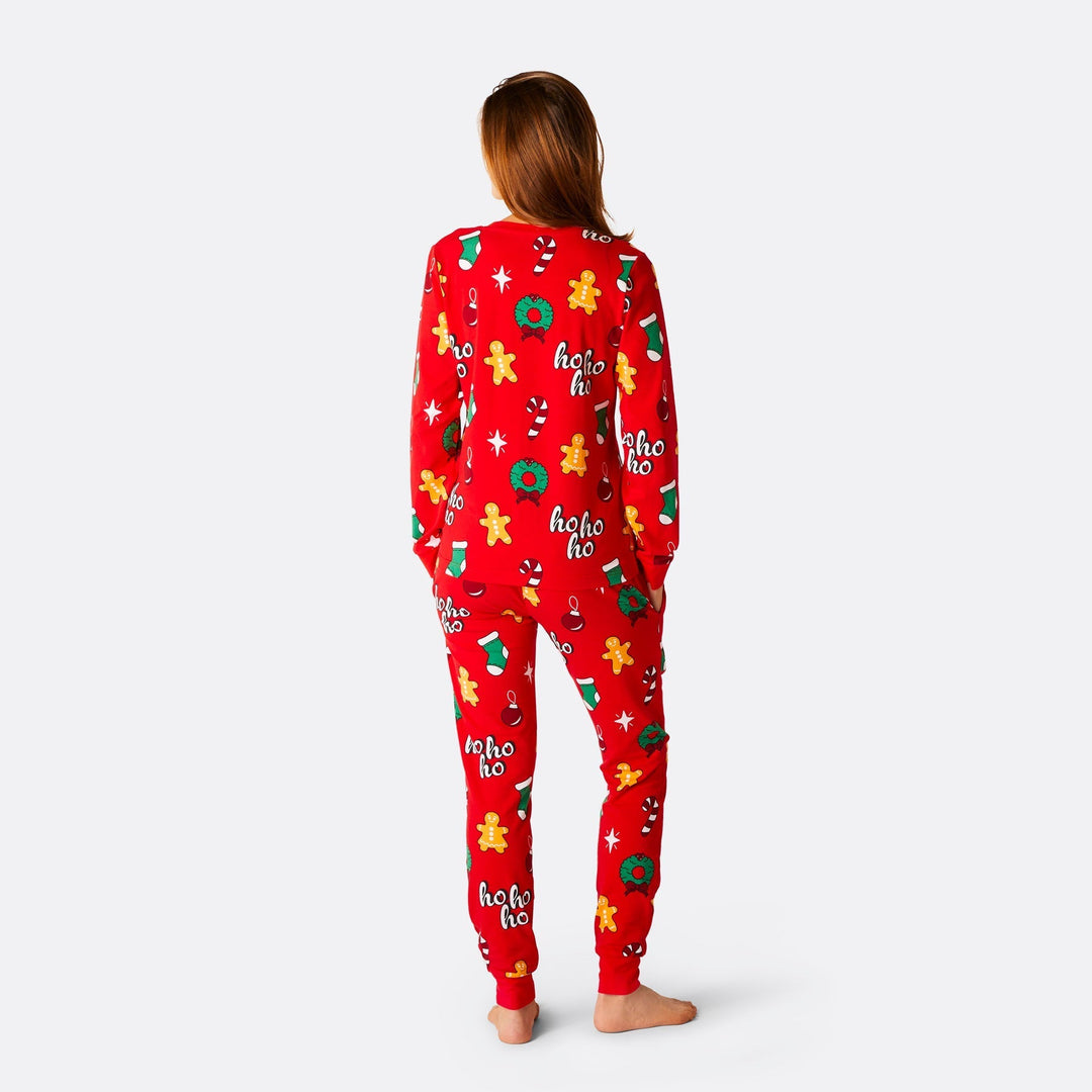 Punainen hohoho-joulupyjama naisille