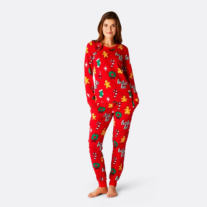 Punainen hohoho-joulupyjama naisille