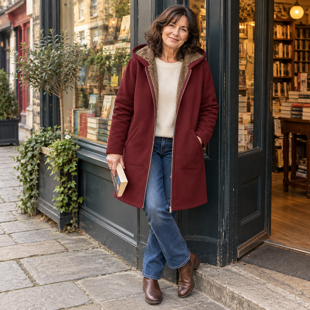 Marthe™ | Sherpa-vuorattu huppumanteli