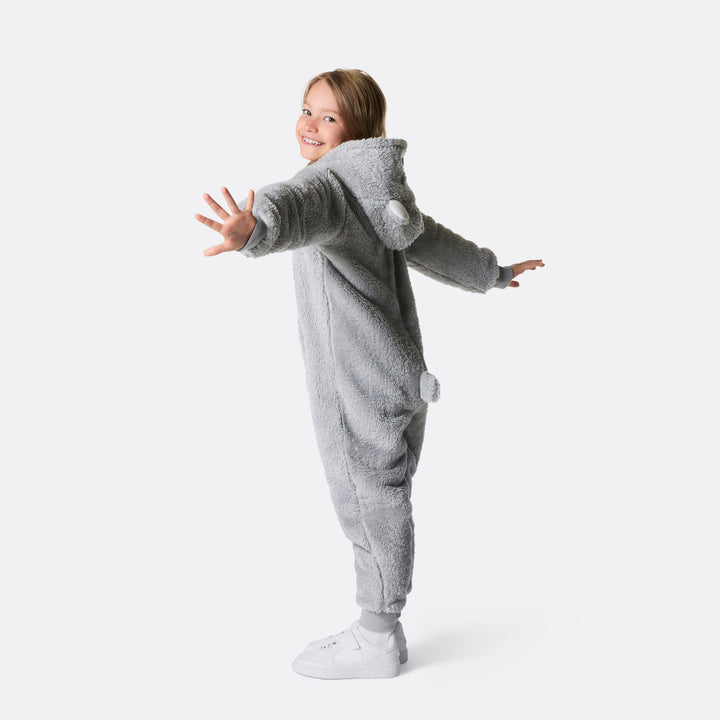Harmaa nalle-onesie lapsille