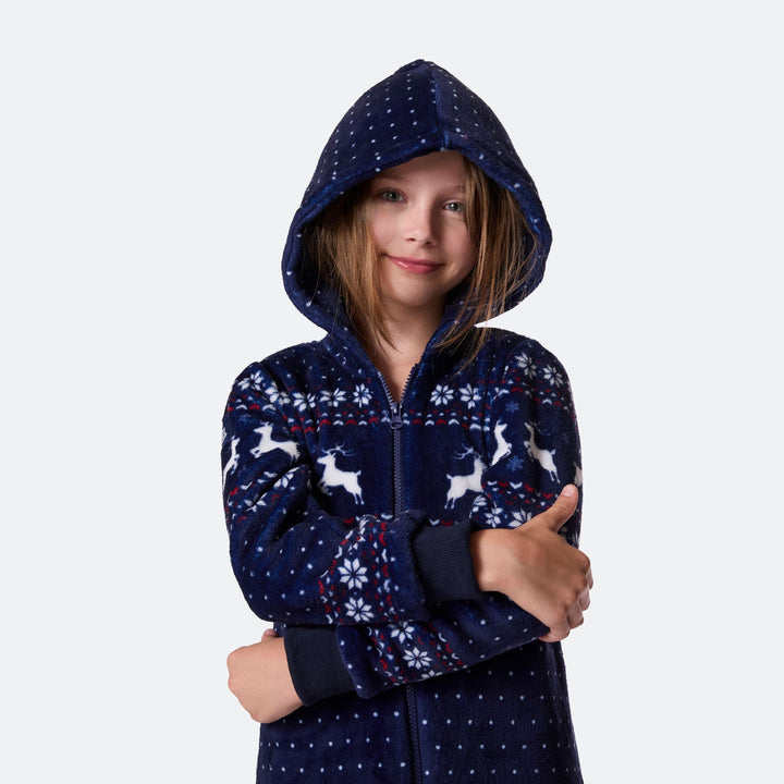 Sininen joulu-onesie lapsille