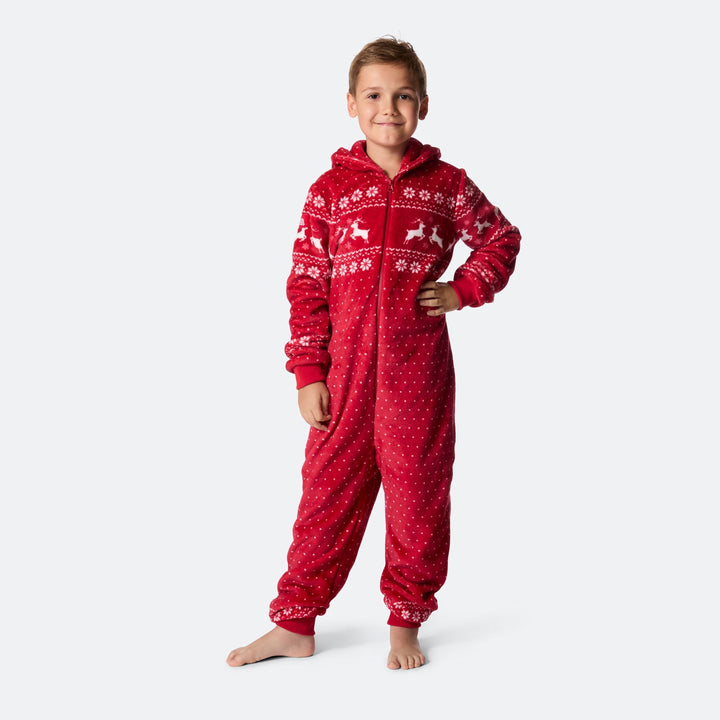 Punainen joulu-onesie lapsille