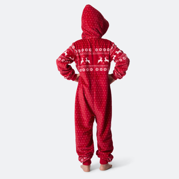 Punainen joulu-onesie lapsille