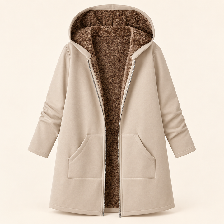 Marthe™ | Sherpa-vuorattu huppumanteli