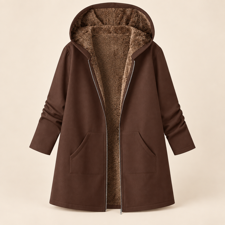 Marthe™ | Sherpa-vuorattu huppumanteli