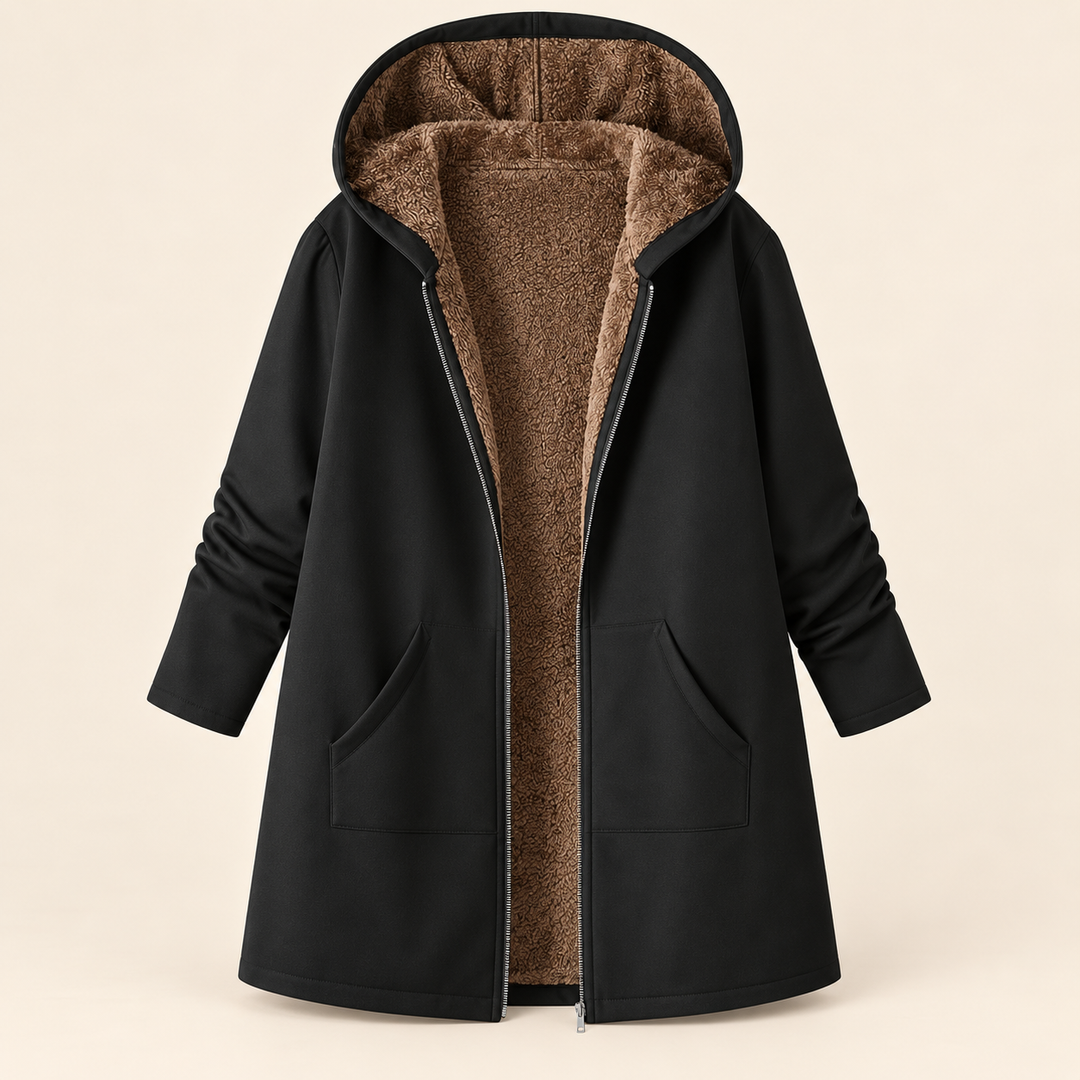 Marthe™ | Sherpa-vuorattu huppumanteli