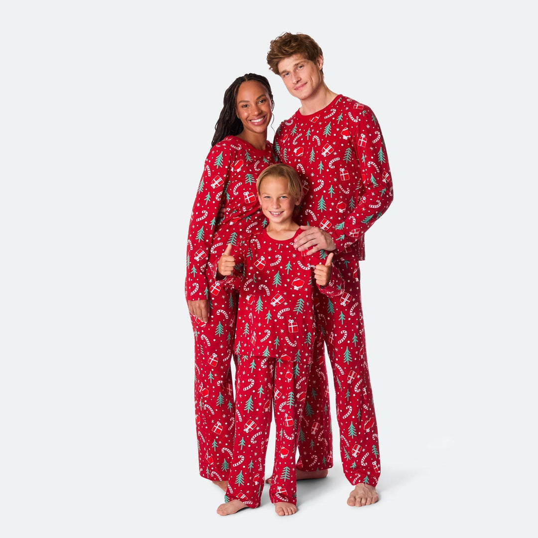Punainen joulukuosinen joulupyjama naisille