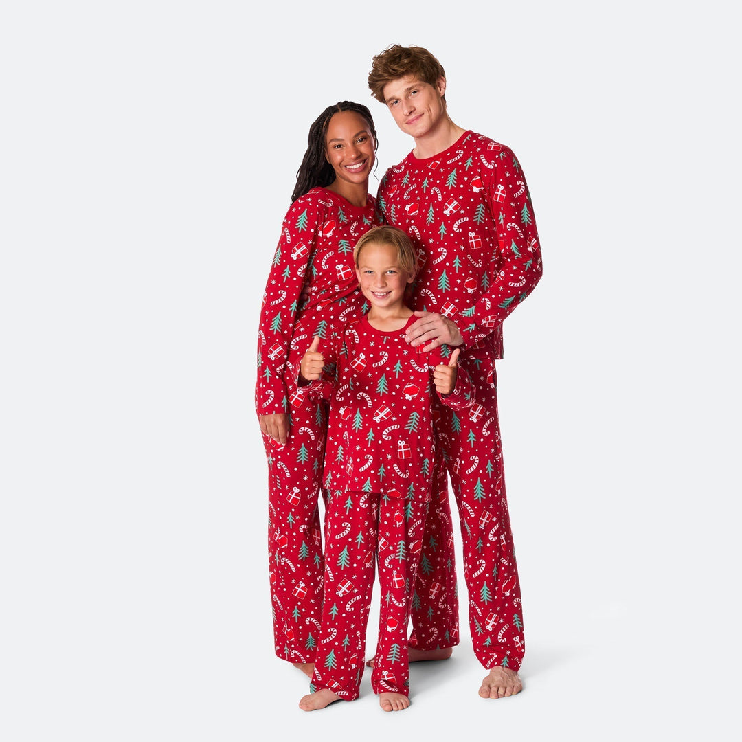 Punainen joulukuosinen joulupyjama lapsille