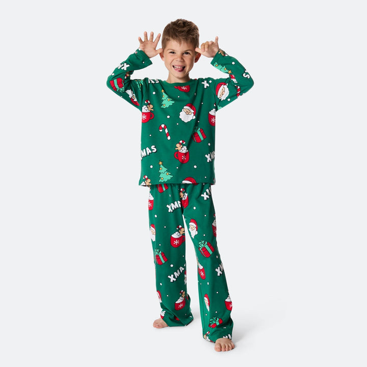 Vihreä xmas-joulupyjama lapsille