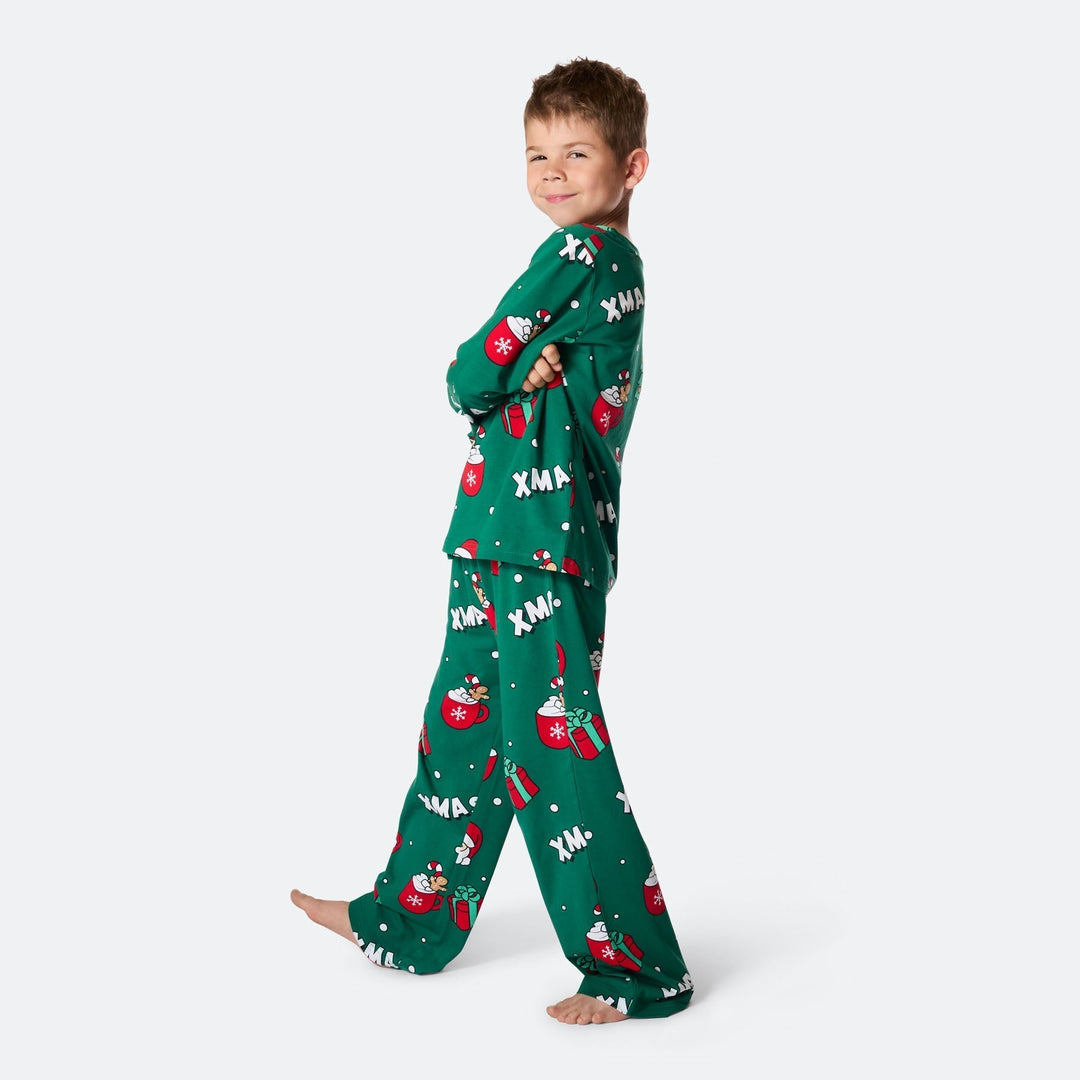 Vihreä xmas-joulupyjama lapsille