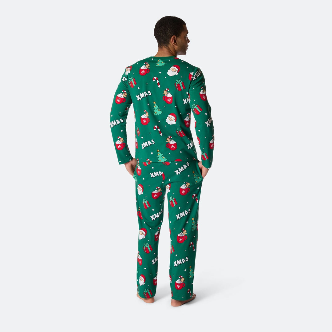 Vihreä xmas-joulupyjama miehille