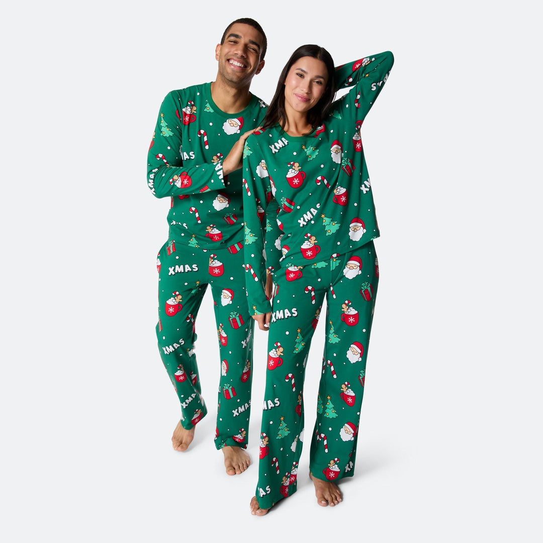 Vihreä xmas-joulupyjama miehille