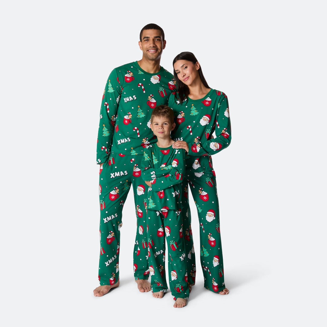Vihreä xmas-joulupyjama lapsille