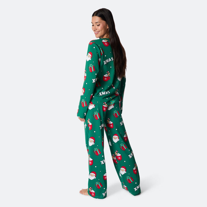 Vihreä xmas-joulupyjama naisille