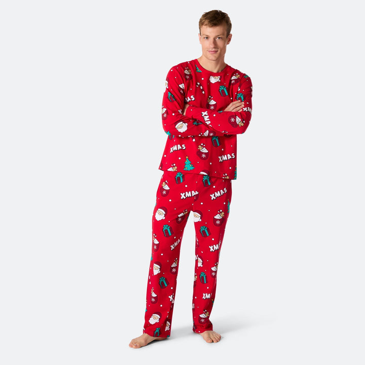 Punainen xmas-joulupyjama miehille