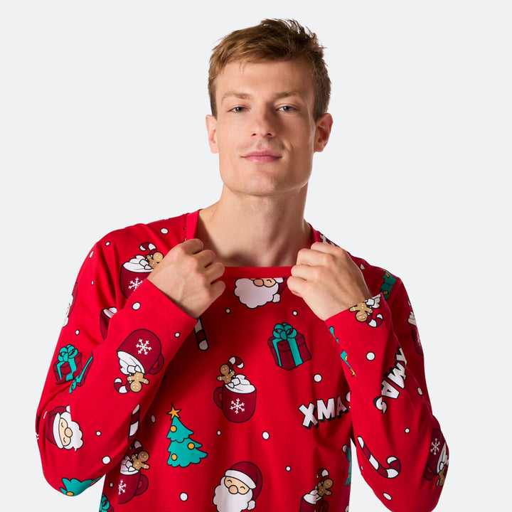Punainen xmas-joulupyjama miehille
