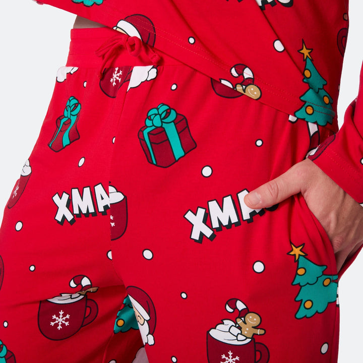 Punainen xmas-joulupyjama miehille
