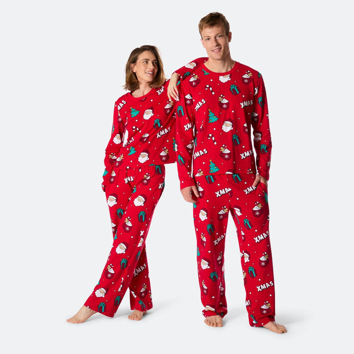 Punainen xmas-joulupyjama miehille