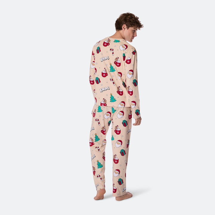 Beige xmas-joulupyjama miehille