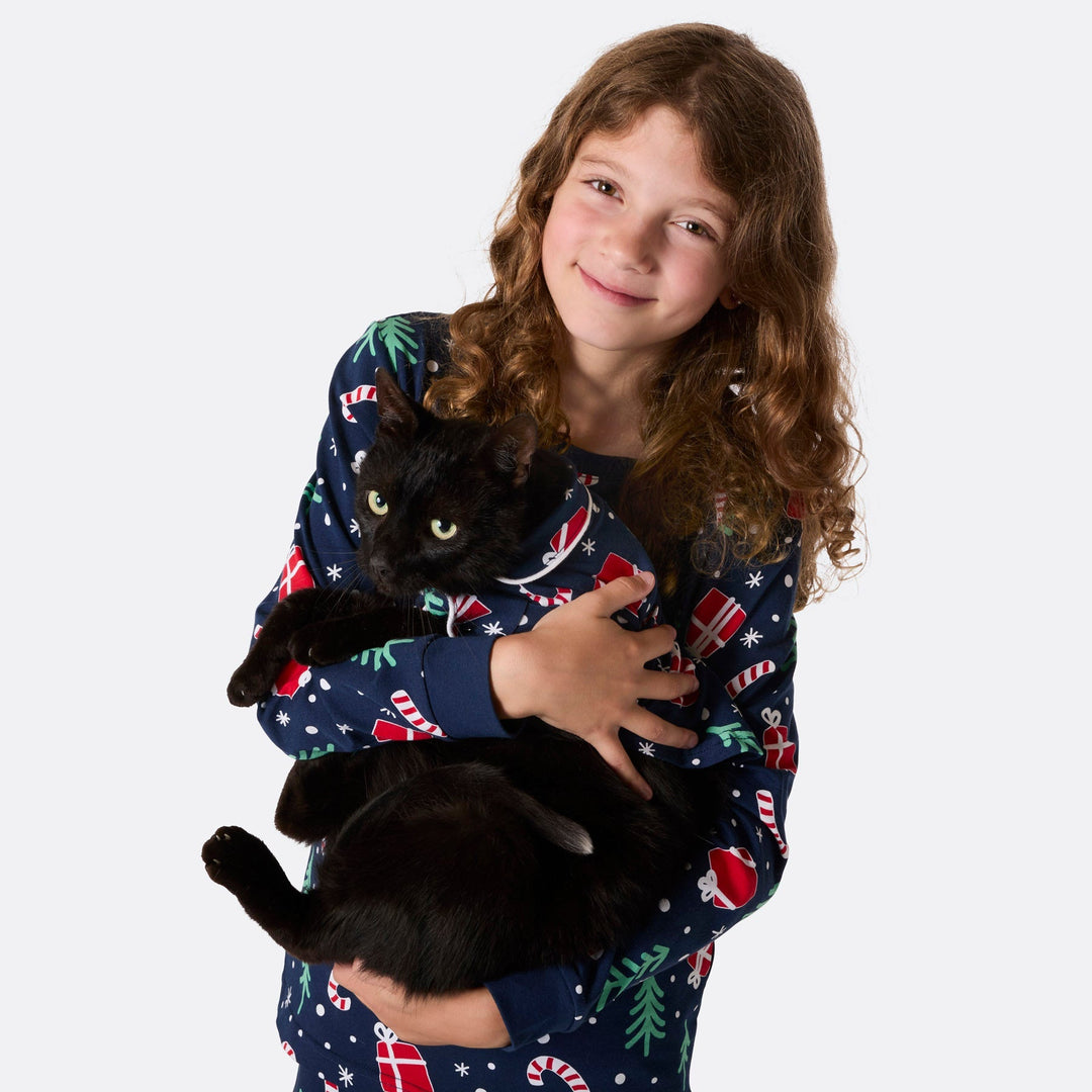 Sininen joulukuosinen joulupyjama lapsille