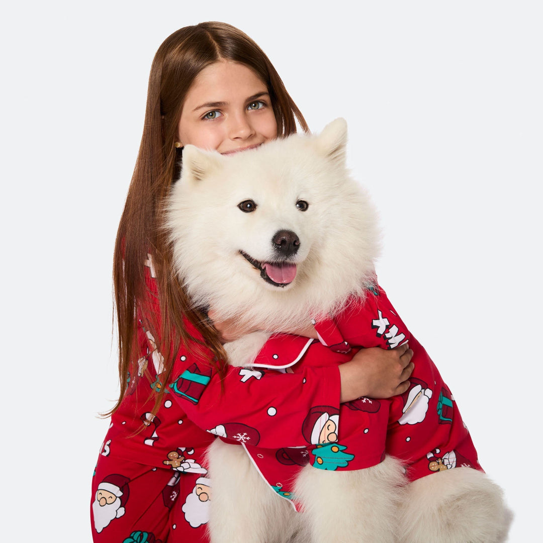 Punainen xmas-joulupyjama koiralle
