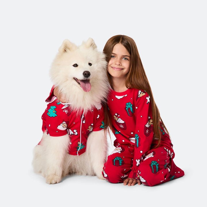 Punainen xmas-joulupyjama lapsille