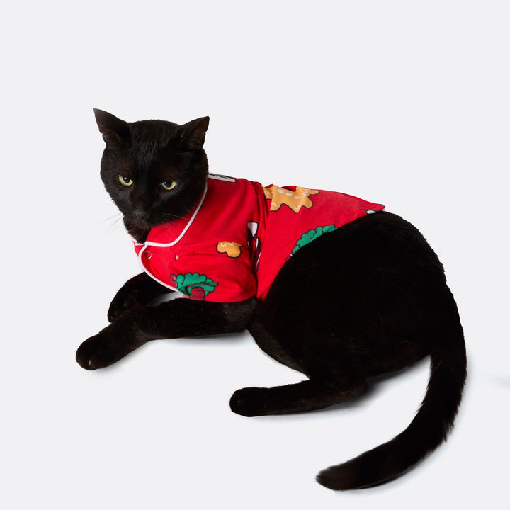 Punainen hohoho-joulupyjama kissalle