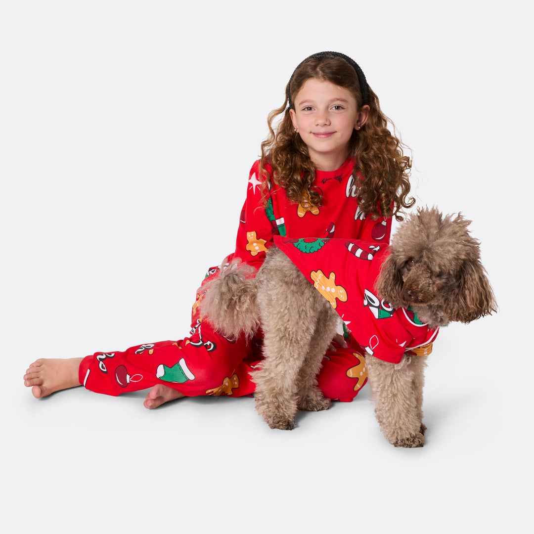 Punainen hohoho-joulupyjama koiralle