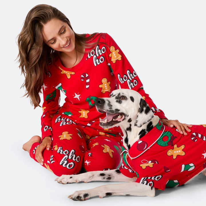 Punainen hohoho-joulupyjama naisille