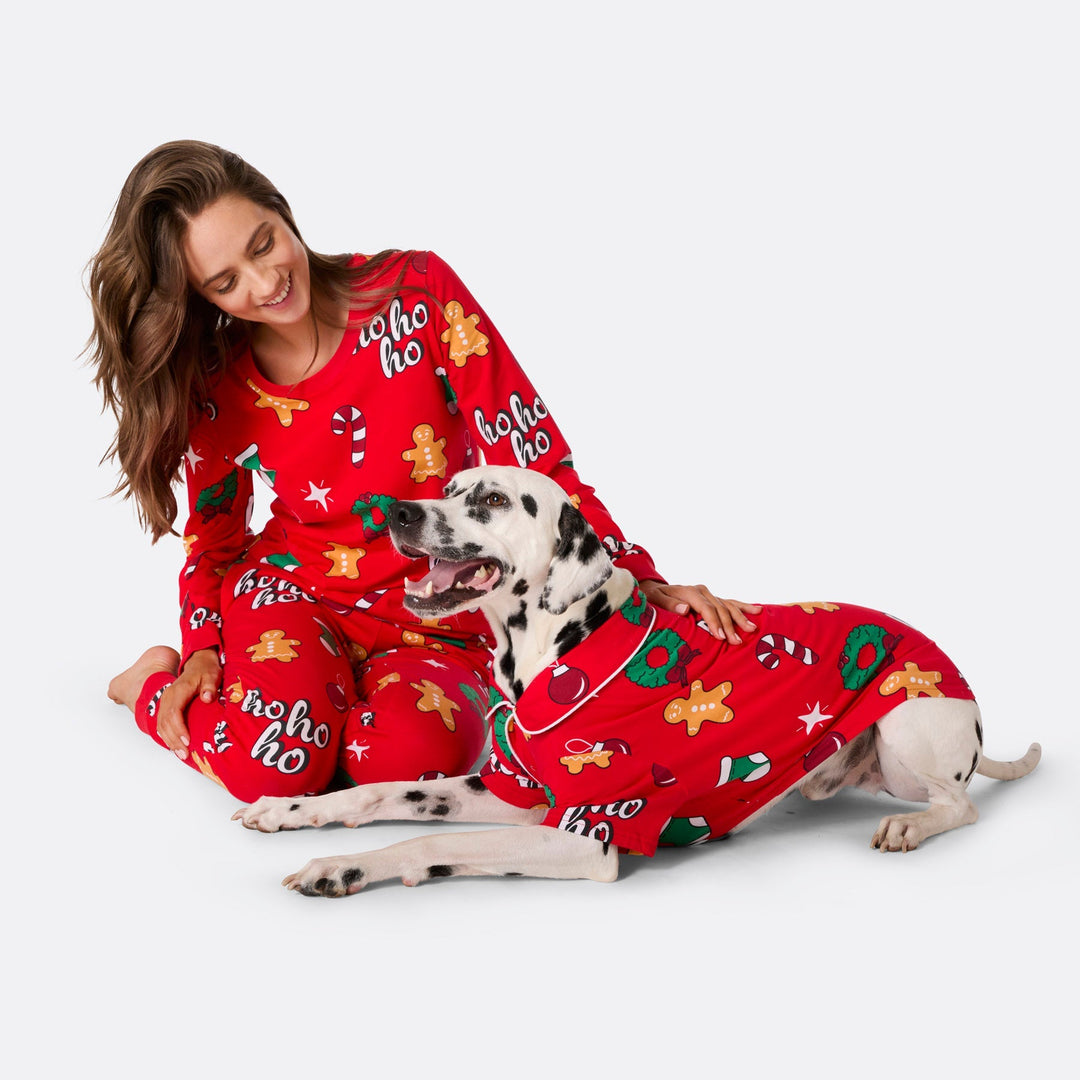 Punainen hohoho-joulupyjama koiralle