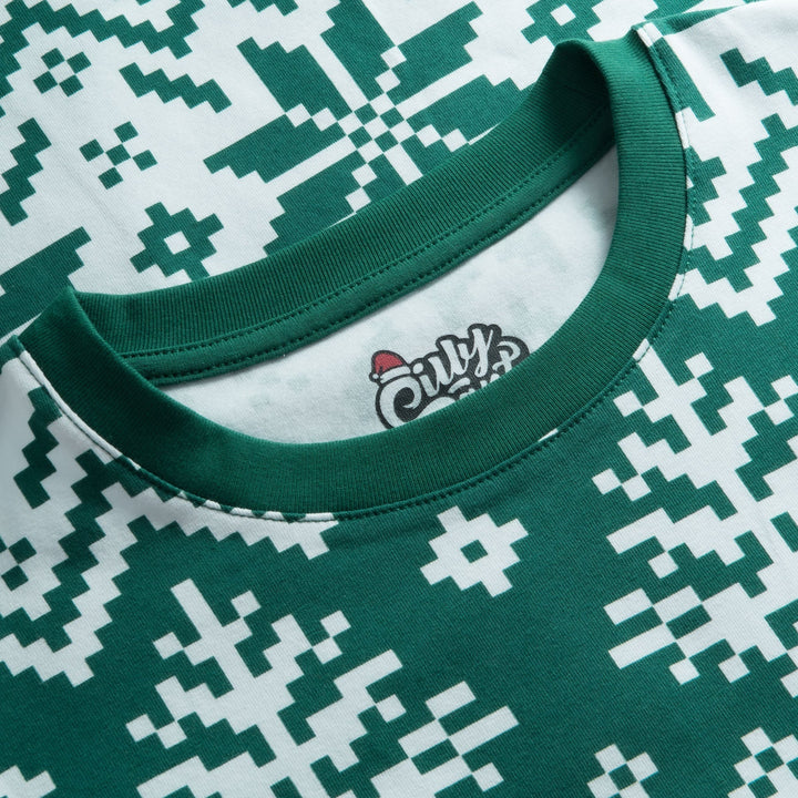 Vihreä jouluneule-joulupyjama lapsille